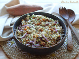Salade de quinoa aux pois chiches, patates douces rôties & feta