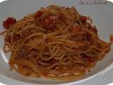 Spaghettis au ketchup, thon & tomates cerise