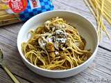 Spaghettis au pesto & légumes
