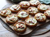 Tartelettes renversées aux carottes, bacon & mozzarella
