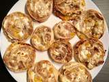 Mini-pizzas roulées apéritives thon, maïs et feta