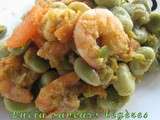 Crevettes à l'orientale: fèves et cumin
