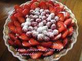 Tarte aux fraises et framboises (sur une crème à la framboise)