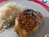 Poulet Miel soja et son riz blanc