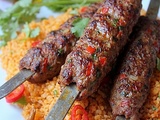 Brochette kebab Adana de viande hachée au barbecue