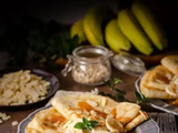 Crêpes avec sauce Caramel et Bananes