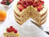 Gâteau fraises et orange à la crème diplomate