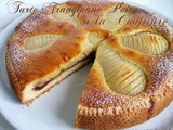 Tarte poires frangipane et confit de fruits rouges