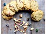 Cookies pistaches et chocolat (ça marche aussi comme recette de Noël?)