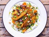 Labneh avec des carottes rôties