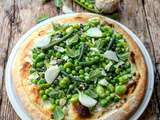Notre pizza aux légumes verts (recette à 4 mains)