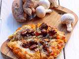 Pita/pizza à la patate douce et aux champignons
