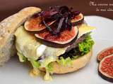 Burger aux figues, gorgonzola et oignons rouges confits