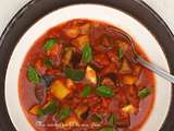Soupe de ratatouille (aubergine, poivron, courgette)
