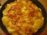 Frittatortilla aux pommes de terre, poireau, lardons et bacon