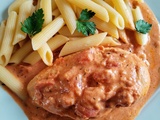 Blancs de poulet sauce crémeuse - tomates