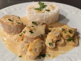 Filet mignon de porc a la crème et champignons