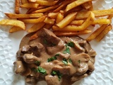 Rognon de boeuf - vin rouge - moutarde - champignons