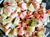 Salade Crémeuse Concombre , Radis , Tomates et Oignon rouge