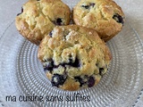 Muffins aux myrtilles (gluten-free blueberry muffins), sans gluten et sans fruits à coque