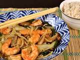 Crevettes aux légumes asiatiques
