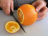 Peler une orange à vif