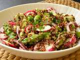 Salade de quinoa et tofu fermenté aux légumes de printemps