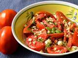 Salade de tomates, feta et basilic