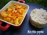 Crevettes au curry & petits légumes