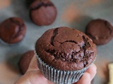 Gourmande : Muffins au Chocolat Noir, Coeur Chocolat Blanc
