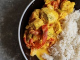 Poulet coco/curry/citron vert et petits légumes