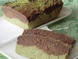Banana bread marbré chocolat-thé vert matcha sans gluten et sans lactose