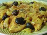 Poulet au citron d'Amalfi et olives et nouilles au millet et riz brun sans gluten