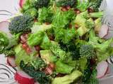 Salade healthy: chou kale, brocoli, wasbina, grenade