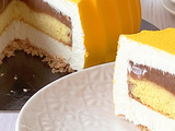 Entremets mousse yaourt, insert fraise citron vert