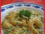 Crevettes aux Champignons, Curry et Coriandre