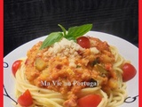 Spaghettis aux Légumes, Sauce Tomate et Presunto