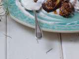 Figues caramélisées au sirop d'érable, châtaignes et yaourt grec