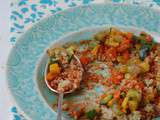 Quinoa aux légumes, sauce orange et paprika