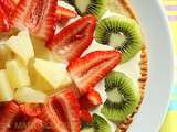 Tarte fine à l'ananas, au kiwi et aux fraises