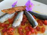 Petites sardines ,concassée de tomates en vinaigrette