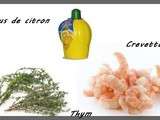 Crevettes au citron & thym