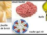 Nems vache qui rit & steak