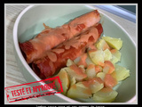 Jambon blanc sauce rose et ses pommes de terre