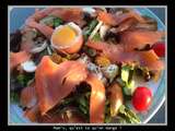 Salade de saumon fumé et son oeuf coque