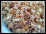Salade quinoa/boulgour, feta, concombres ... Etc