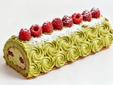 Bûche pistache framboise pour les fêtes de fin d’année