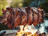 Cochon de lait à la broche : cuisson traditionnelle pour repas festif
