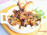 Provoleta...du provolone gratiné aux champignons et tomates confites