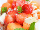 Salade estivale melon, fraises et feta...un vent de fraîcheur souffle dans ma cuisine